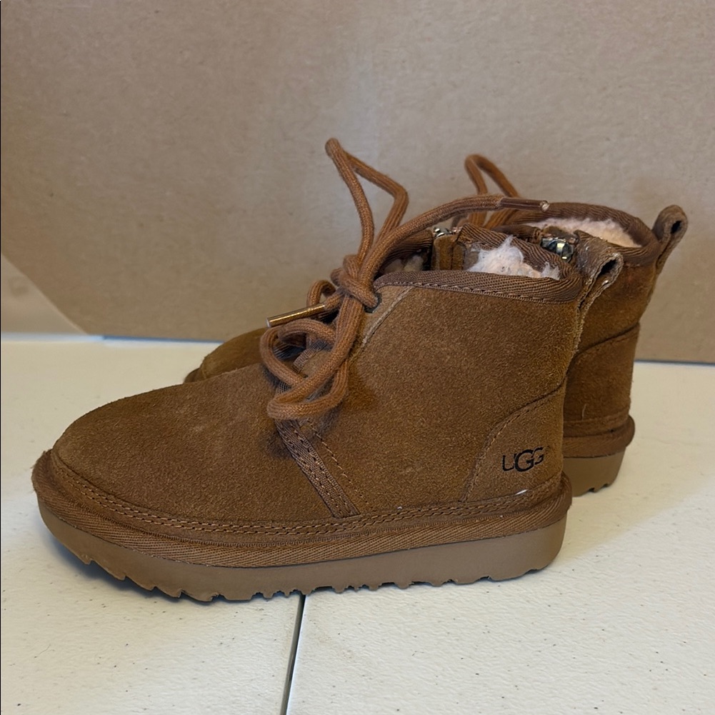 Kids Brown Side Zip Ugg Boot Size 10